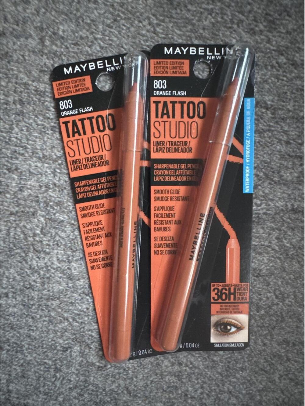 Maybelline Tattoo Studio Gel Eyeliner - 803 Orange Flash (2-Pack)